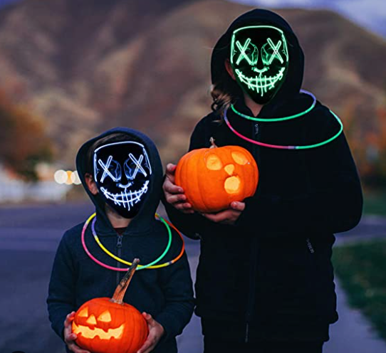 MÁSCARA LUZ NEÓN LED 🎃 LA PURGA 💀 l 2x1 🎁