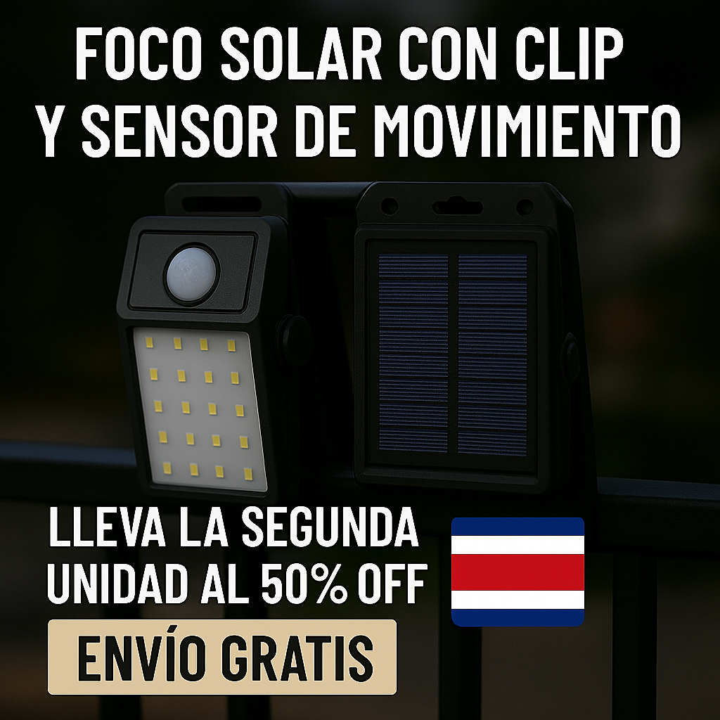 SolarClip™ l Lampara Solar LED Clip y Sensor de Movimiento