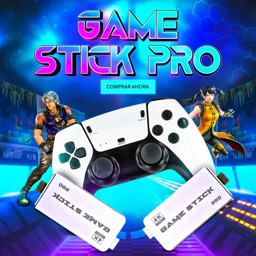 CONSOLA GAME STICK 4K PRO l +20.000 JUEGOS + 2 MANDOS DE REGALO