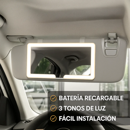 💡 Espejo LED de Maquillaje para Carro