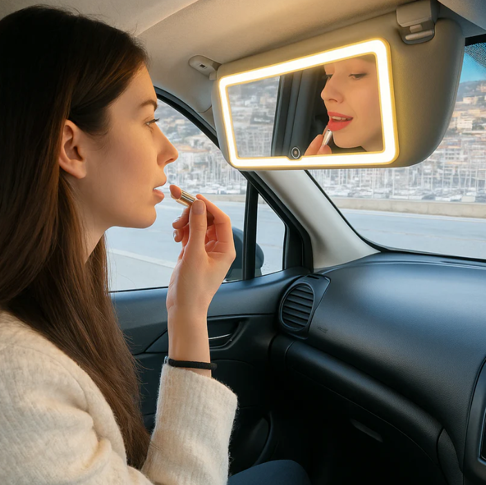 💡 Espejo LED de Maquillaje para Carro