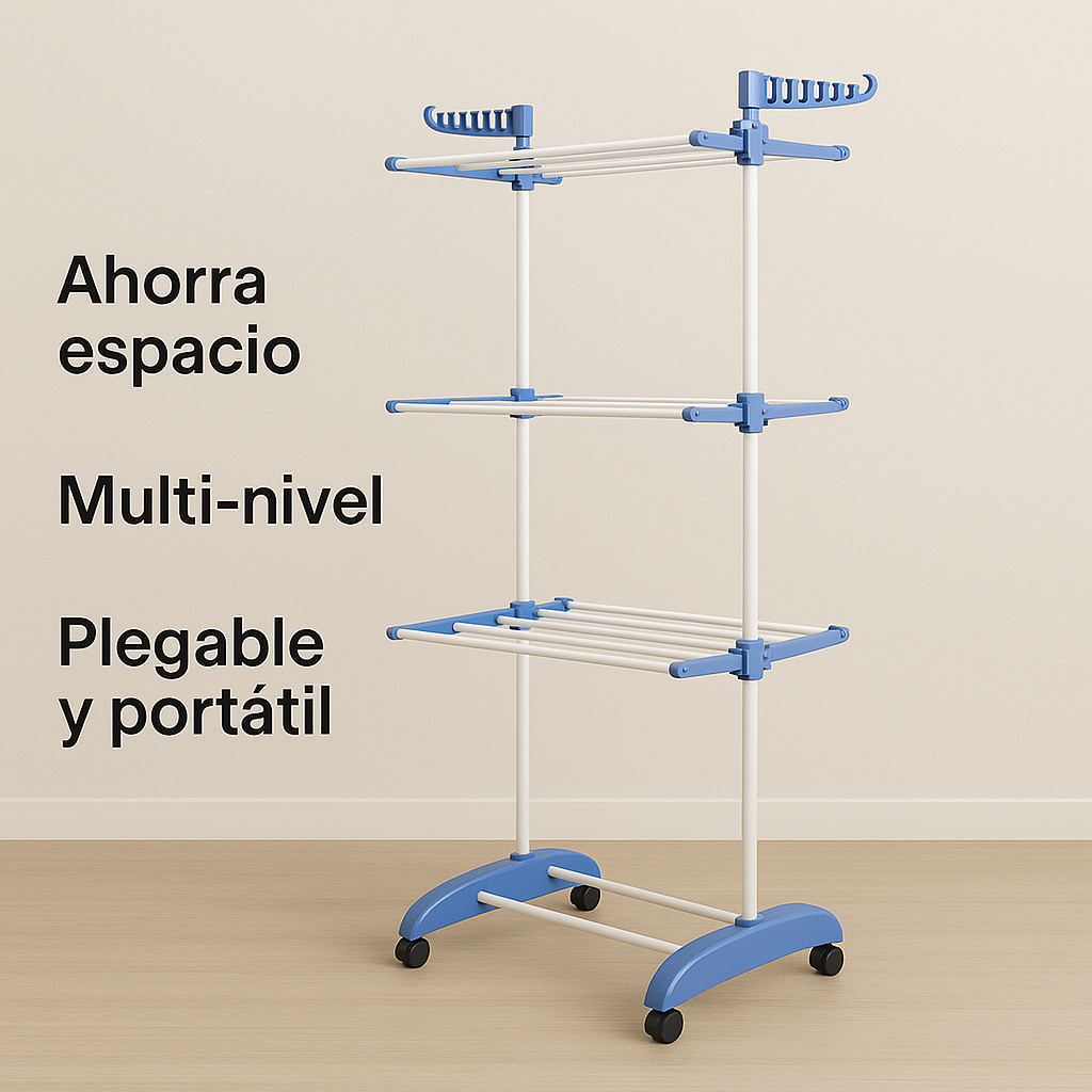 DryNex® | Tendedero Plegable Multi Niveles 👔 Ahorra Espacio y Seca Rápido + ¡Envío Gratis!