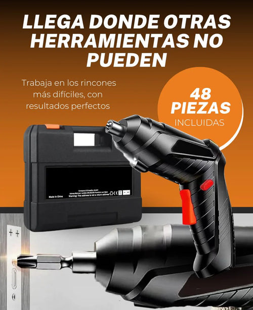 Set Profesional de Destornillador Electrico + 48 Piezas