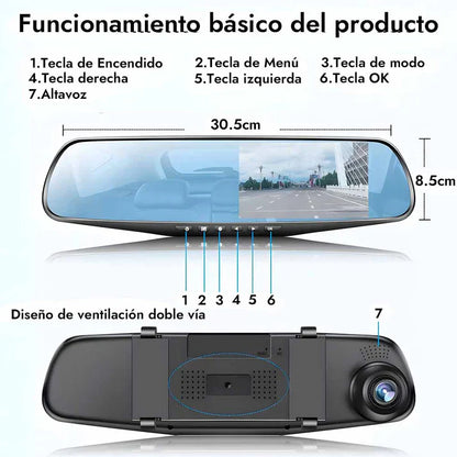 Espefy® l Espejo Retrovisor Doble Camara