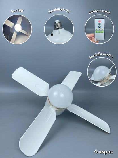 Foquifly® l Abanico y Lampara de Techo Portatil